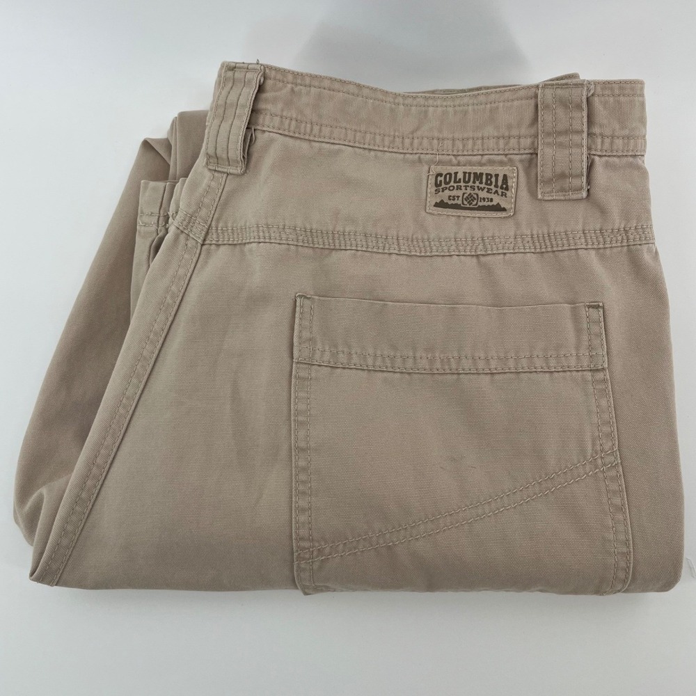 Columbia Ultimate ROC Pants Mens 36x30 Tan Cotton Canvas Utility AM8564 Hiking